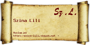 Szina Lili névjegykártya