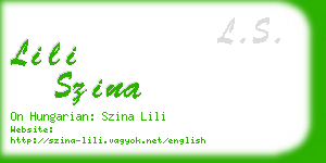 lili szina business card